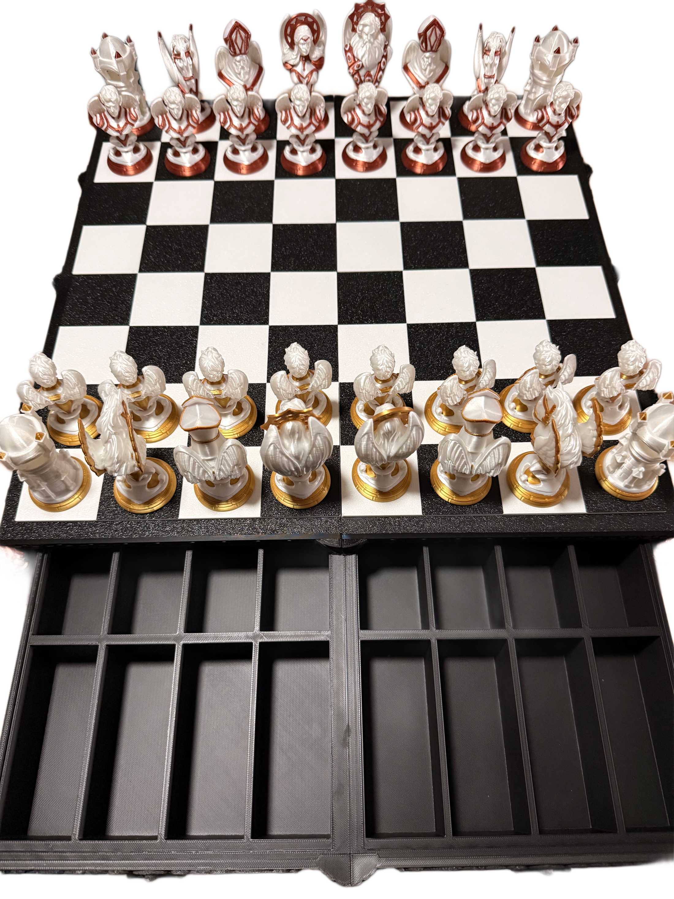 Angelic Chess Board – Einzigartiges 3D-Druck Kunstwerk