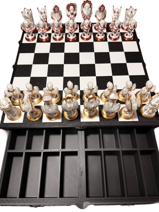 Angelic Chess Board – Einzigartiges 3D-Druck Kunstwerk