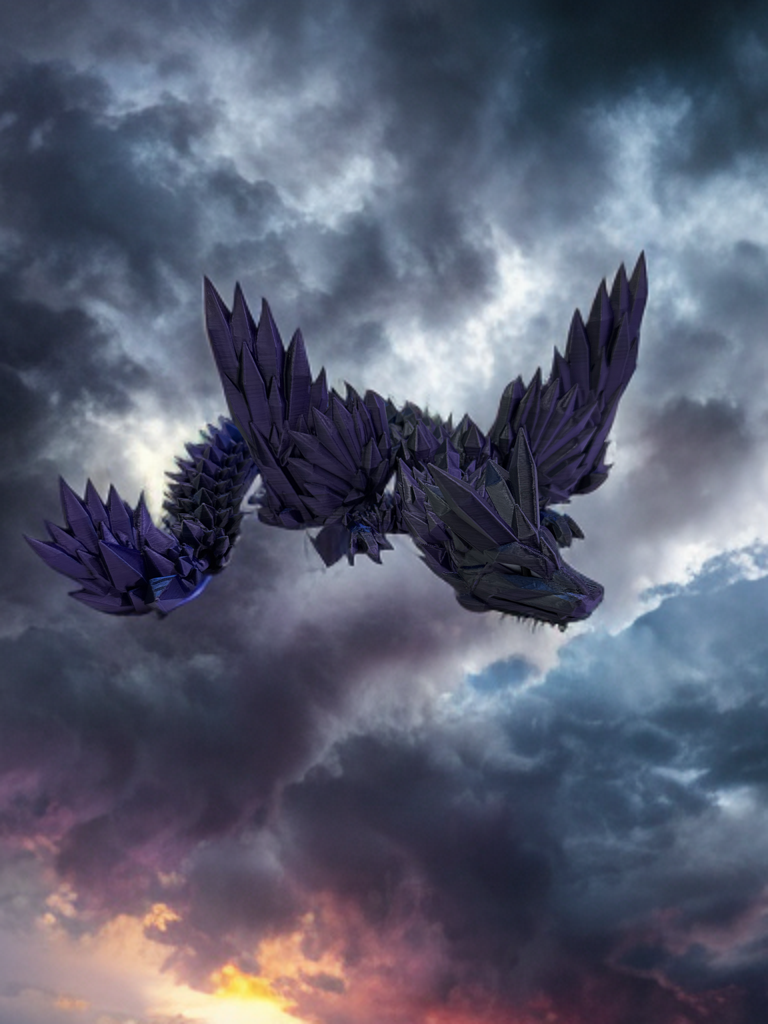 🐉💎 Kristalldrache mit Flügeln – Magie in Bewegung