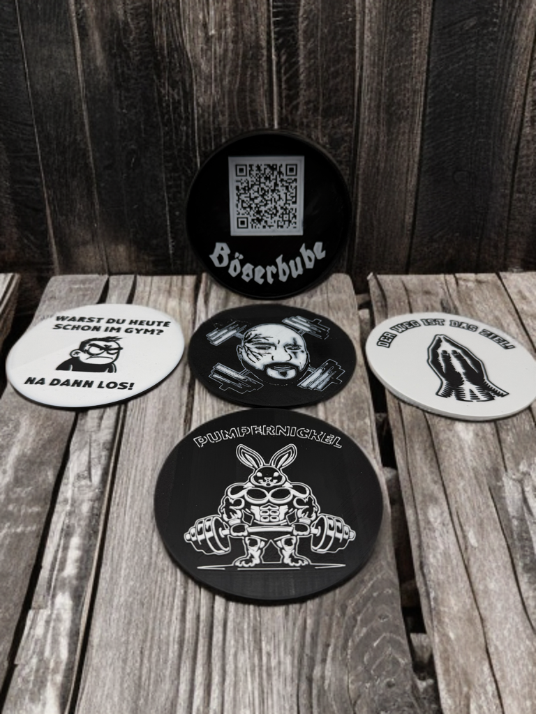 Böserbube Untersetzer-Set (4 Stück) mit Aufbewahrungsdeckel – Fanartikel / Gym Motivation