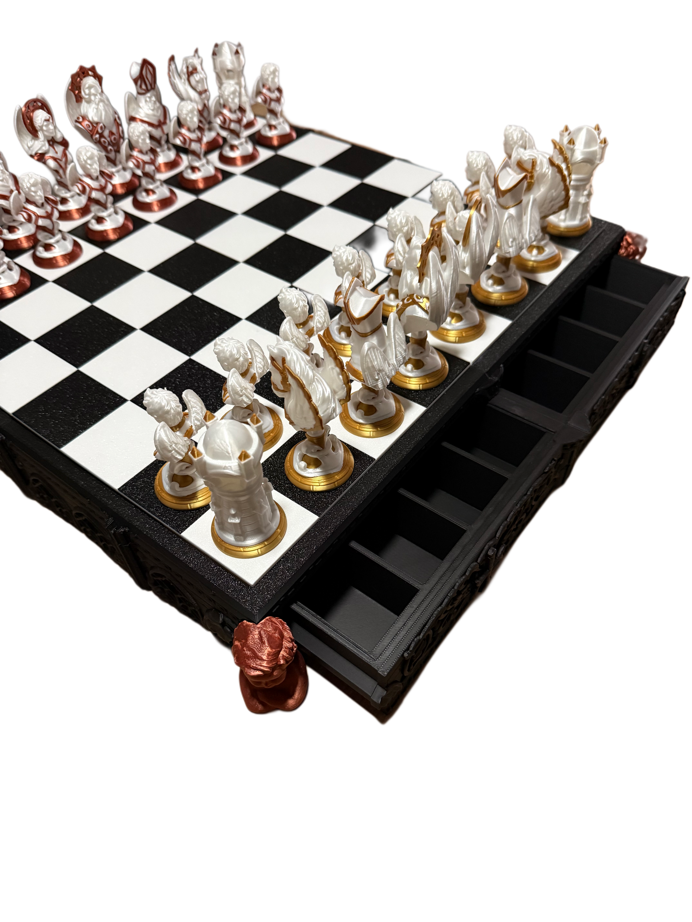 Angelic Chess Board – Einzigartiges 3D-Druck Kunstwerk