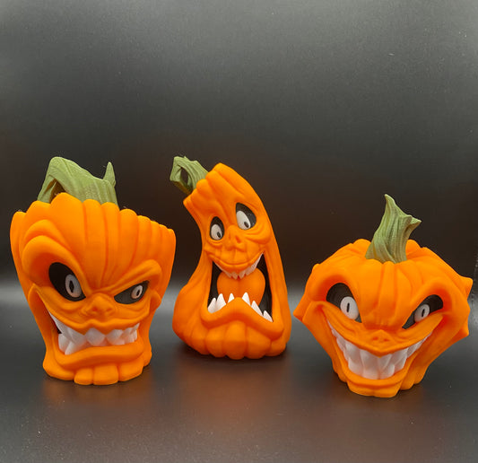 Gruseliges Kürbis Halloween Deko 3er-Set